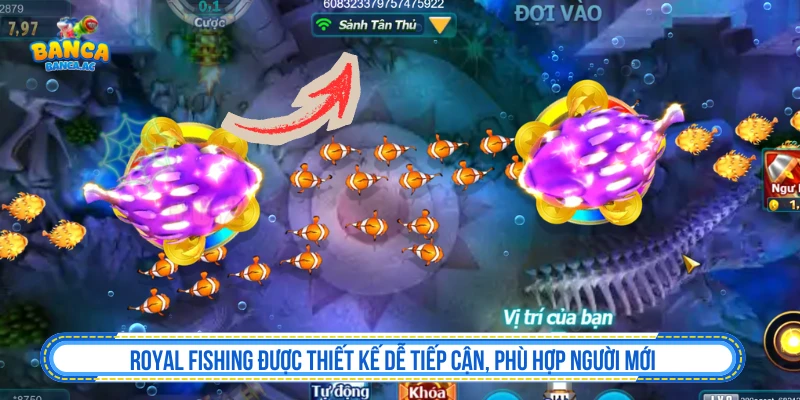 Bắn Cá Đổi Thưởng - Top Game Bắn Cá Đổi Thưởng Hấp Dẫn 2026 Royal Fishing được thiết kế dễ tiếp cận, phù hợp người mới